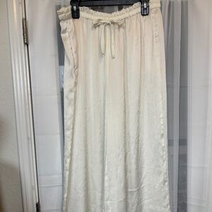 Chelsea And Violet Satin toasted ivory Wide Leg Draw String Pants